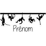 Ambiance - sticker sticker pr�nom personnalis� singes marrants