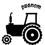 Ambiance - sticker sticker pr�nom personnalis� et son tracteur
