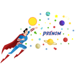 Ambiance - sticker sticker pr�nom personnalis� superh�ro plan�tes