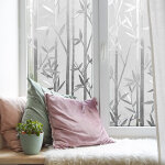 Ambiance - sticker rouleau occultant vitrostatique bambous pour fen�tre au m�tre
