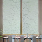 Ambiance - sticker rouleau occultant vitrostatique lignes design pour fen�tre au m�tre