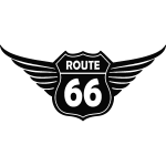 Ambiance - sticker sticker route 66 avec des ailes