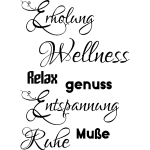 Ambiance - sticker sticker salle de bain citation enholung, genuss, relax
