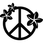 Ambiance - sticker sticker signe hippie avec des fleurs