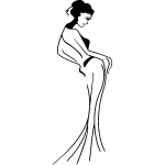 Ambiance - sticker sticker silhouette belle femme avec robe