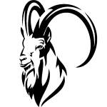 Ambiance - sticker sticker silhouette bouc avec de grandes cornes