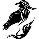 Ambiance - sticker sticker silhouette cheval � la crini�re brillant
