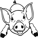 Ambiance - sticker sticker silhouette cochon souriant