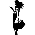 Ambiance - sticker sticker silhouette demoiselle faisant du shopping