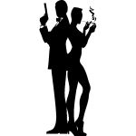 Ambiance - sticker sticker silhouette james bond