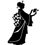 Ambiance - sticker sticker silhouette japonaise avec une fleur