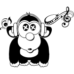 Ambiance - sticker sticker singe �coutant de la musique