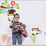 Ambiance - sticker stickers singes et fleurs