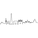 Ambiance - sticker sticker skyline paris dans la brumes