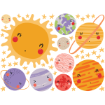 Ambiance - sticker stickers soleil parmi les �toiles et les plan�tes