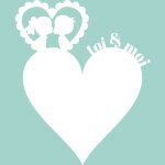 Ambiance - sticker sticker tableau blanc coeur toi & moi