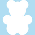 Ambiance - sticker tableau blanc ours en peluche