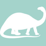 Ambiance - sticker sticker tableau blanc silhouette dinosaure