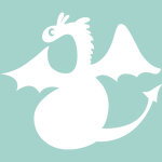 Ambiance - sticker sticker tableau blanc silhouette dragon