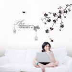 Ambiance - sticker sticker sticker texte flowers avec branche et oiseaux