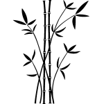 Ambiance - sticker tiges et feuilles de bambou