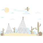 Ambiance - sticker stickers tipis et cactus