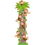 Ambiance - sticker sticker toise 6 singes marrants
