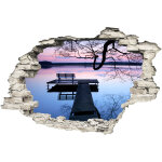 Ambiance - sticker sticker trompe l'?il design lac et arbre