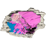 Ambiance - sticker sticker trompe l'?il eau vers�e sur un fond multi - color�e
