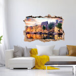 Ambiance - sticker sticker trompe l'oeil amsterdam au coucher de soleil
