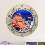 Ambiance - sticker sticker trompe l'oeil clowns poissons