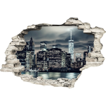 Ambiance - sticker sticker trompe l'oeil nuit magique � new york