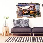 Ambiance - sticker sticker trompe l'oeil paysage urbain de la ville bruges
