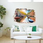 Ambiance - sticker sticker trompe l'oeil la rivi�re amstel � amsterdam