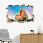 Ambiance - sticker sticker trompe l'oeil sagrada familia de barcelone