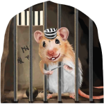 Ambiance - sticker sticker trompe l'oeil trou de souris rat en prison