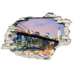 Ambiance - sticker sticker trompe l'oeil vue sur le pont de brooklyn