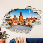 Ambiance - sticker sticker trompe l'?il prague matin paisible sur le pont charles