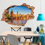 Ambiance - sticker sticker trompe l'?il prague vieille ville et pont charles