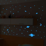 Ambiance - sticker sticker univers - environ 150 �toiles et plan�tes phosphorescentes bleu