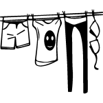 Ambiance - sticker sticker v�tements s�chant sur une corde