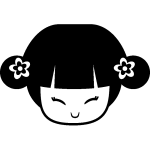 Ambiance - sticker sticker visage de fille avec couettes