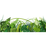 Ambiance - sticker sticker vitre d�poli imprim� - vitrophanie 100x40cm - jungle et for�t tropicale