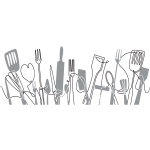 Ambiance - sticker sticker vitre d�poli privatif - vitrophanie 100x40cm - cuisine ustensiles