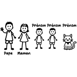 Ambiance - sticker sticker voiture personnalisable famille gar�ons et chat