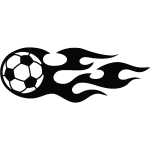 Ambiance - sticker sticker volant balle avec flammes 1