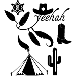 Nc sticker cow - boy accessoires citation yeehah