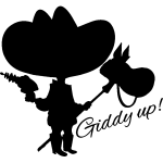 Nc sticker cow boy giddy up