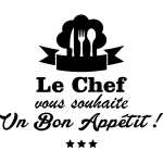 Nc sticker cuisine le chef vous souhaite un bon appetit