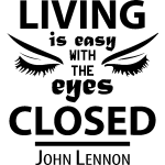 Nc sticker living is easy - john lennon design